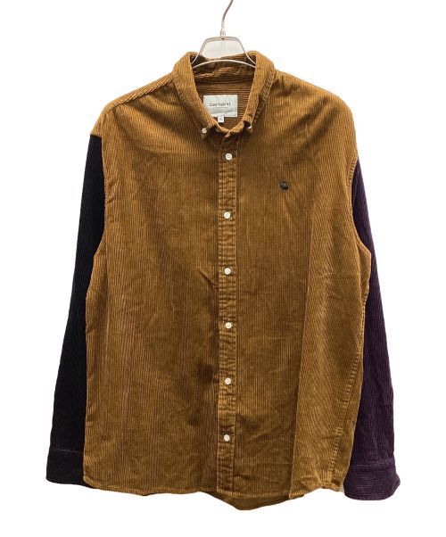 CarHartt（カーハート）CarHartt (カーハート) コーデュロイシャツ ブラック×ブラウン サイズ:XLの古着・服飾アイテム