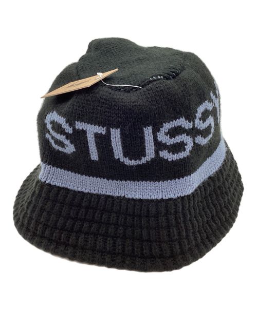 stussy（ステューシー）stussy (ステューシー)  JACQUARD KNIT BUCKET HAT ブラック サイズ:L/XL 未使用品の古着・服飾アイテム