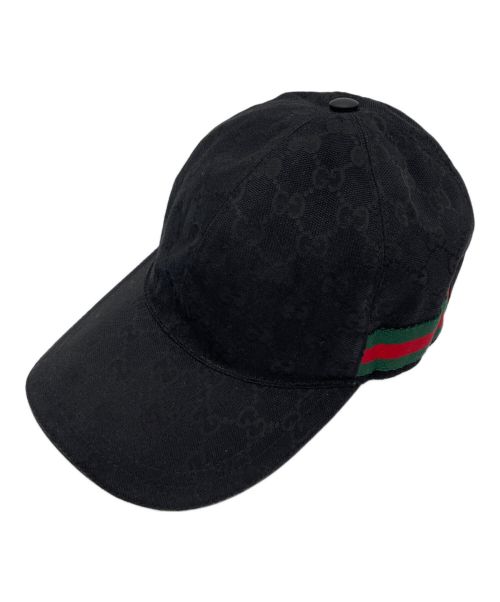 GUCCI（グッチ）GUCCI (グッチ) オリジナルGGキャンバス  ベースボールキャップ ブラック サイズ:M 58cmの古着・服飾アイテム