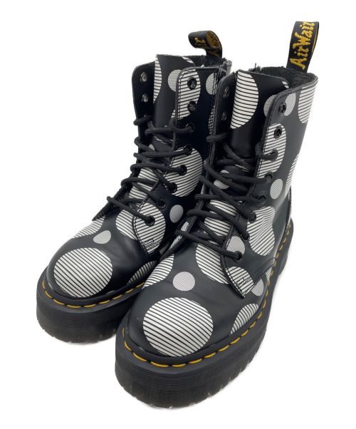 Dr.Martens（ドクターマーチン）Dr.Martens (ドクターマーチン) JADON POLKA DOT（ジェイドン ポルカドット） 8 ホール ブーツ ブラック×ホワイト サイズ:UK3の古着・服飾アイテム