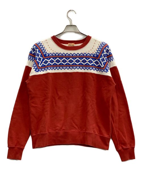 whitesville（ホワイツビル）WHITESVILLE (ホワイツビル) SNOW PATTERN SWEAT SHIRT レッド サイズ:Mの古着・服飾アイテム