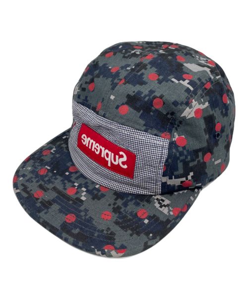 SUPREME（シュプリーム）SUPREME (シュプリーム) COMME des GARCONS (コムデギャルソン) Box Logo Camp Cap（ボックスロゴ　キャンプキャップ） グレーの古着・服飾アイテム