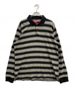 SUPREMEシュプリーム）の古着「Striped L/S Polo（ストライプロングスリーブポロ）」｜グレー