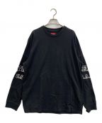 SUPREMEシュプリーム）の古着「Cutout Sleeves L/S Top(ロングスリーブカットソー）」｜ブラック