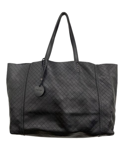 BOTTEGA VENETA（ボッテガベネタ）BOTTEGA VENETA (ボッテガベネタ) レザートートバッグ ブラックの古着・服飾アイテム