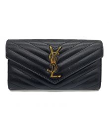 Yves Saint Laurent（イヴサンローラン）の古着「長財布 ラージ フラップ ウォレット」｜ブラック