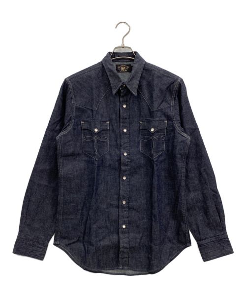 RRL（ダブルアールエル）RRL (ダブルアールエル) バッファローウエスタンデニムシャツ ブラック サイズ:Mの古着・服飾アイテム