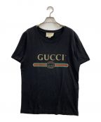 GUCCIグッチ）の古着「プリントロゴカットソー」｜ブラック