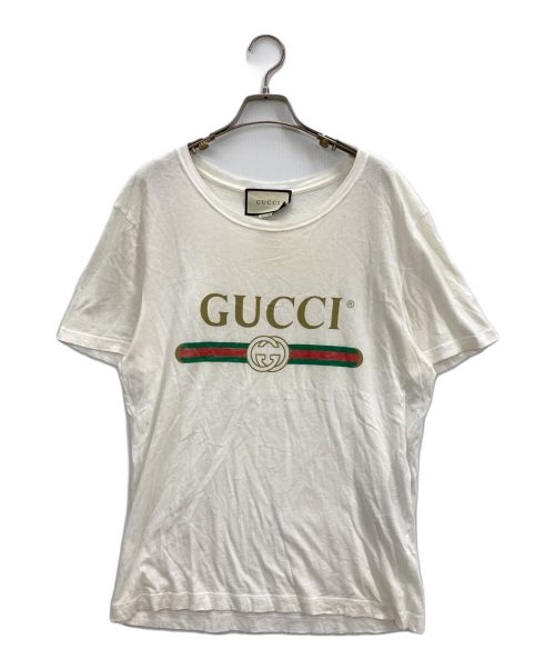 GUCCI（グッチ）GUCCI (グッチ) プリントロゴカットソー ホワイト サイズ:XSの古着・服飾アイテム