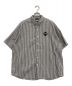 F.C.R.B.（エフシーアールビー）の古着「BIG LOGO S/S BAGGY SHIRT（ビッグロゴストライプシャツ）」｜ホワイト×ブラック