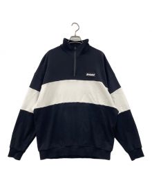 F.C.R.B.（エフシーアールビー）の古着「HALF ZIP STAND COLLAR SWEAT（ハーフジップスウェット）」｜ブラック×ホワイト