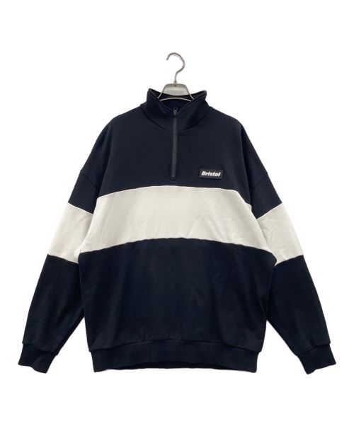 F.C.R.B.（エフシーアールビー）F.C.R.B. (エフシーアールビー) HALF ZIP STAND COLLAR SWEAT（ハーフジップスウェット） ブラック×ホワイト サイズ:Ｓの古着・服飾アイテム