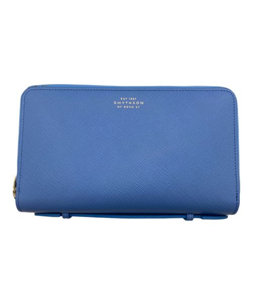 SMYTHSON（スマイソン）SMYTHSON (スマイソン) ジップウォレット スカイブルーの古着・服飾アイテム