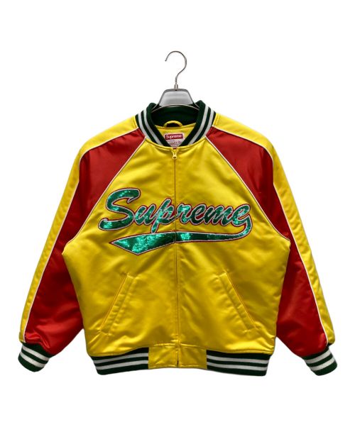 SUPREME（シュプリーム）SUPREME (シュプリーム) 21AW Mitchhell&Ness Sequin Logo Varsity Jacket イエロー サイズ:Sの古着・服飾アイテム