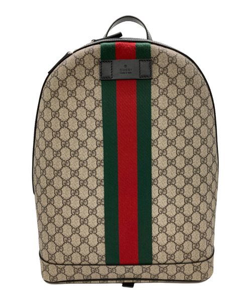 GUCCI（グッチ）GUCCI (グッチ) GGスプリーム バックパック GGスプリームキャンバス ベージュの古着・服飾アイテム