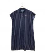 FRED PERRYフレッドペリー）の古着「STRIPED SHORT SLEEVE SHIRT DRESS」｜ネイビー