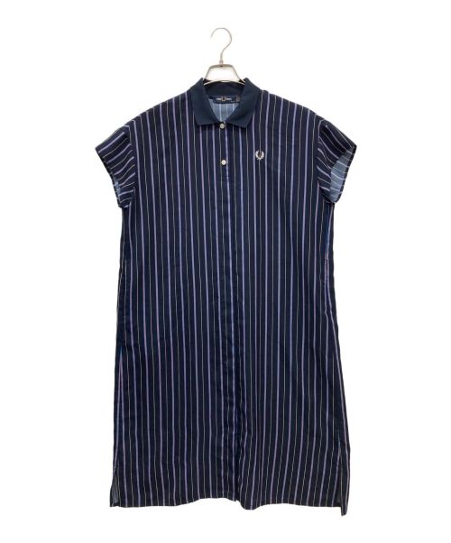 FRED PERRY（フレッドペリー）FRED PERRY (フレッドペリー) STRIPED SHORT SLEEVE SHIRT DRESS ネイビー サイズ:UK10の古着・服飾アイテム