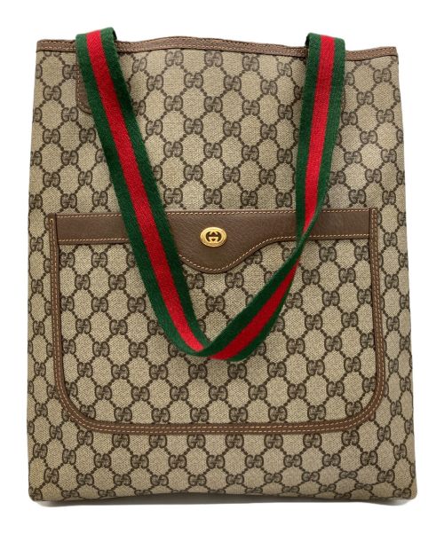 GUCCI（グッチ）GUCCI (グッチ) GGスプリーム×シェリーライントートバッグの古着・服飾アイテム