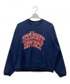 stussyステューシー）の古着「SPORTロゴスウェット」｜ネイビー