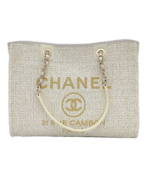 CHANEL（シャネル）CHANEL (シャネル) ドーヴィル トートバッグA67001　 アイボリーの古着・服飾アイテム