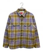 SUPREMEシュプリーム）の古着「22aw Shearling Lined Flannel Shirt」｜パープル×イエロー