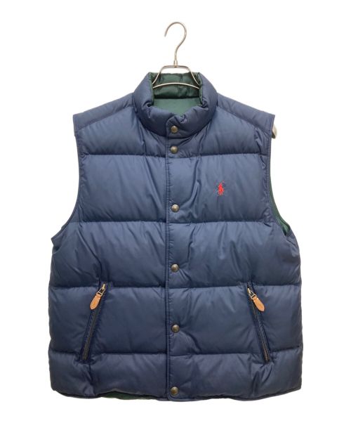 POLO RALPH LAUREN（ポロ・ラルフローレン）POLO RALPH LAUREN (ポロ・ラルフローレン) リバーシブルダウンベスト グリーン×ブルー サイズ:SIZE Lの古着・服飾アイテム