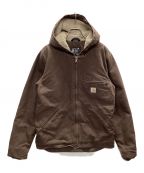 CarHarttカーハート）の古着「Washed Duck Sherpa-Lined Jacket」｜ブラウン