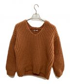 AURALEEオーラリー）の古着「SUPER MILLED RIB KNIT V-NECK P/O」｜オレンジ