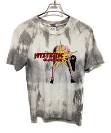 Hysteric Glamour（ヒステリックグラマー）の古着「ヴィンテージタイダイプリントTシャツ」｜ホワイト×グレー