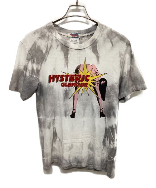 Hysteric Glamour（ヒステリックグラマー）Hysteric Glamour (ヒステリックグラマー) ヴィンテージタイダイプリントTシャツ ホワイト×グレー サイズ:FREEの古着・服飾アイテム