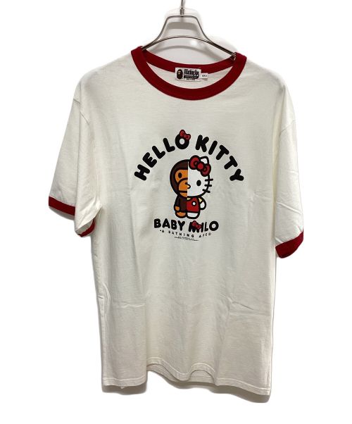 A BATHING APE（アベイシングエイプ）A BATHING APE (アベイシングエイプ) HELLO KITTY (ハローキティ) BABY MILOプリントコラボT ホワイト×レッド サイズ:XXLの古着・服飾アイテム