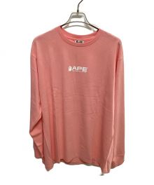 BAPE BY A BATHING APE（ベイプバイアベイシングエイプ）の古着「ASNKA L/S TEE M」｜ピンク