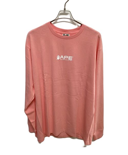 BAPE BY A BATHING APE（ベイプバイアベイシングエイプ）BAPE BY A BATHING APE (ベイプバイアベイシングエイプ) ASNKA L/S TEE M ピンク サイズ:2XLの古着・服飾アイテム