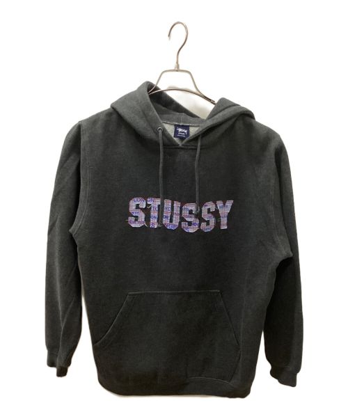 stussy（ステューシー）stussy (ステューシー) 90'sプルオーバーロゴパーカー グレー サイズ:Sの古着・服飾アイテム