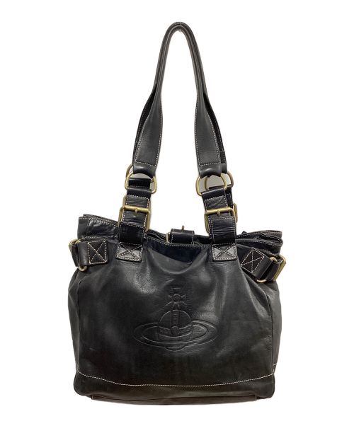 Vivienne Westwood（ヴィヴィアンウエストウッド）Vivienne Westwood (ヴィヴィアンウエストウッド) レザーショルダーバッグ ブラックの古着・服飾アイテム