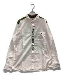 A BATHING APE（アベイシングエイプ）の古着「1st CAMO APPLIQUE OXFORD BD SHIRT L/S」｜ホワイト