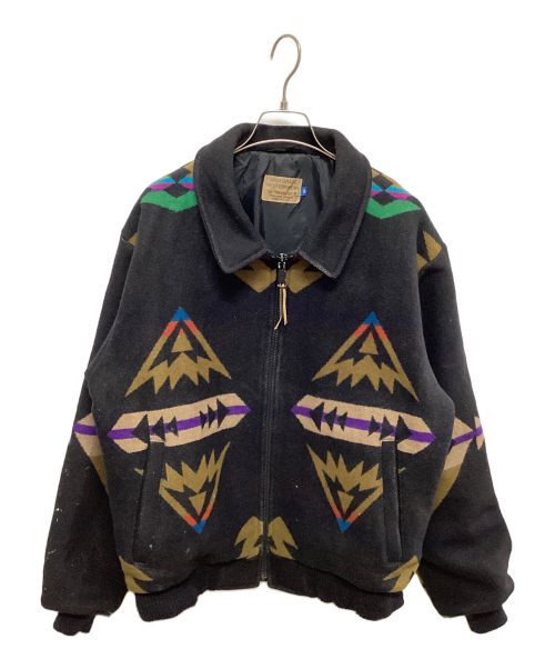 PENDLETON（ペンドルトン）PENDLETON (ペンドルトン) ネイティブニットブルゾン ブラック サイズ:Ⅿの古着・服飾アイテム