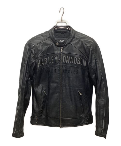 HARLEY-DAVIDSON（ハーレーダビッドソン）HARLEY-DAVIDSON (ハーレーダビッドソン) 00sパンチングレザージャケット ブラック サイズ:Sの古着・服飾アイテム