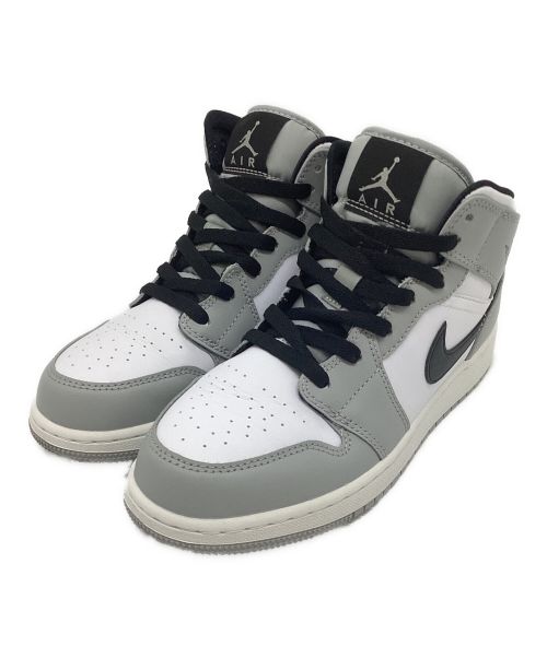 NIKE（ナイキ）NIKE (ナイキ) AIR JORDAN1 MID (GS) グレー×ホワイト サイズ:24cmの古着・服飾アイテム