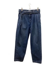 ATTACHMENT（アタッチメント）の古着「SUPIMA CO STRETCH DENIM BELTED TAPERED FIT TROUSERS」｜インディゴ