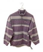 POLARポーラー）の古着「Stripe Fleece Pullover」｜パープル×グレー