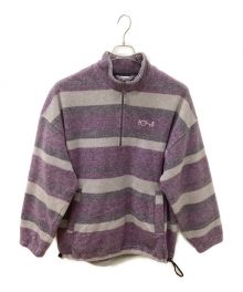 POLAR（ポーラー）の古着「Stripe Fleece Pullover」｜パープル×グレー