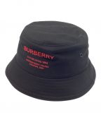 BURBERRY LONDON ENGLANDバーバリー ロンドン イングランド）の古着「HORSEFERRY MOTIF BUCKET HAT」｜ブラック