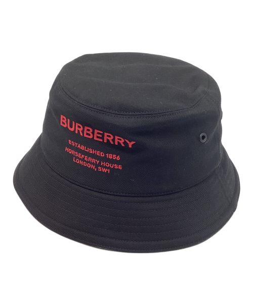 BURBERRY LONDON ENGLAND（バーバリー ロンドン イングランド）BURBERRY LONDON ENGLAND (バーバリー ロンドン イングランド) HORSEFERRY MOTIF BUCKET HAT ブラック サイズ:Ⅿの古着・服飾アイテム