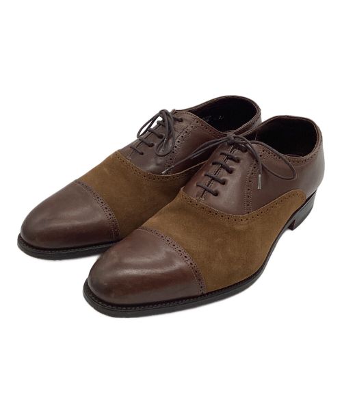 GRENSON（グレンソン）GRENSON (グレンソン) ストレートチップ異素材シューズ ブラウン サイズ:8 1/2の古着・服飾アイテム