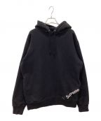 SUPREMEシュプリーム）の古着「18SS Corner Label Hooded Sweatshirt」｜ブラック