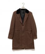 glambグラム）の古着「Houndstooth chester coat」｜ブラック×ブラウン