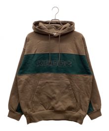 KEBOZ（ケボズ）の古着「PANELED SWEAT HOODIE」｜ブラウン