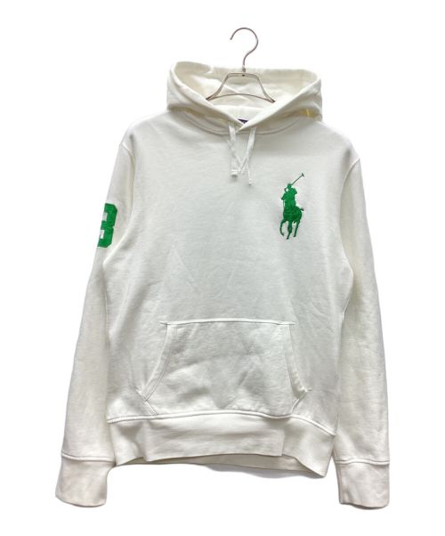 POLO RALPH LAUREN（ポロ・ラルフローレン）POLO RALPH LAUREN (ポロ・ラルフローレン) プルオーバーパーカー グリーン×ホワイト サイズ:Mの古着・服飾アイテム