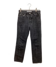 JOHN LAWRENCE SULLIVAN（ジョン ローレンス サリバン）の古着「WASHED DENIM CENTER LINE PANTS」｜ブラック